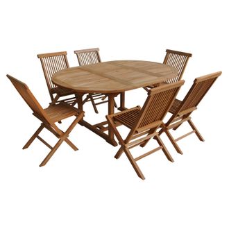 Happy Garden Happy Garden - Muebles De Jard&iacute;n De Teca Lombok Mesa Redonda Extensible 6 Plazas