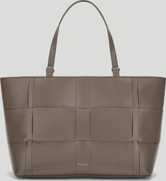 DeMellier The Florence in Dark Taupe Fine Grain Leather Tote & Work bag