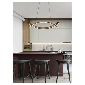 Trade Shop Trade Shop Traesio - Trade Shop - Lampadario Da Soffitto Moderno 2 Linee Curve Incrociate Luce Calda 3000k Lp-27n