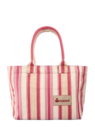 Isabel Marant Striped Cotton Tote Bag with Sturdy Handles