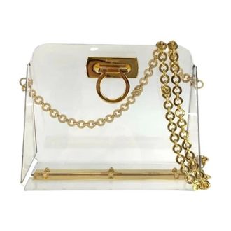 Ferragamo Pre-owned Mini Bags, female, White, Size: ONE SIZE Pre-owned Plastic Shoulder Bag