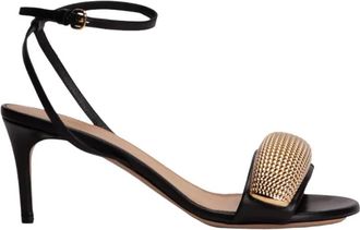 J.W.Anderson Zwarte Stiletto Sandalen met Gouden Accent - Dames - Sandalen met hakken - Zwart - 38 EU - Leer - Schoenen