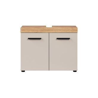 Calicosy Mueble bajo lavabo 2 puertas, acabado roble y cachemira, l72 cm
