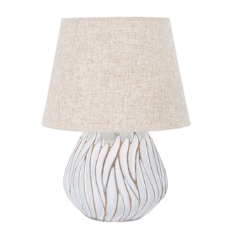 Mauro Ferretti L&aacute;mpara de mesa en resina blanca con pantalla beige &oslash; cm 35x48