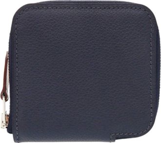 Herm&egrave;s Blue Blue Nuit Epsom Leather Coin Purse/Coin Case (Pre-Owned)