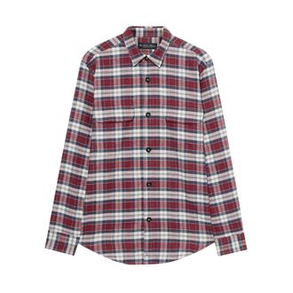 Brooks Brothers Plaid Cotton Flannel Overshirt with Flap Pockets - male - Brooks Brothers - Casual Shirts - Red - XL - Shirts