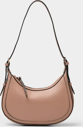 Simons Womens Solid faux-leather small rounded shoulder bag