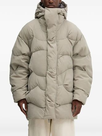 A.A. Spectrum Cirrus hooded down coat - unisex - Nylon/Recycled Polyester/Polyurethane/Goose Down/Cashmere - S - Neutrals