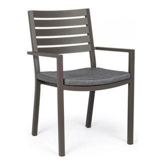 BIZZOTTO Bizzotto - Silla Helina Coffee Aluminio Con Cojines