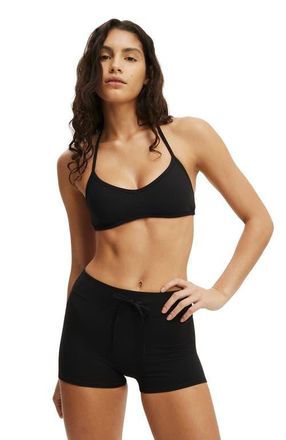 Cotton On Womens Active Ultra Soft Halter Open Back Crop in Black at Nordstrom, Size X-Small