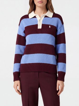Polo Ralph Lauren Striped Wool Blend Knit Polo with Pony Logo