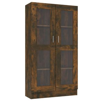 vidaXL Vidaxl Mobile Vetrina Rovere Fumo 82,5x30,5x150cm In Legno Multistrato