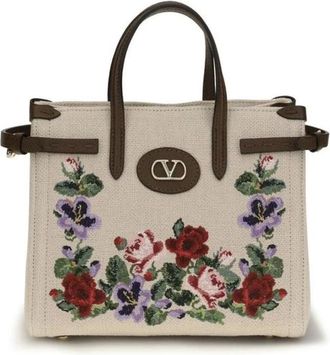 Valentino Garavani Borsa Tote Ricamata - - Bags - Donna - Beige - ONE SIZE