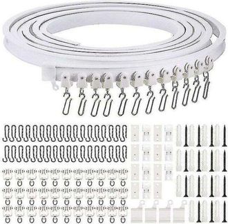 OEM Juego De 1 Riel De Acero De Pl&aacute;stico En Forma De L Y U, Plegable, Silencioso Y Deslizante, Con Ganchos (1 M)