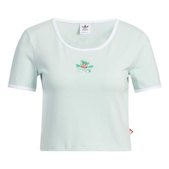 adidas (WMNS) adidas Y2K Short T-Shirt Asia Sizing Green White HR6911
