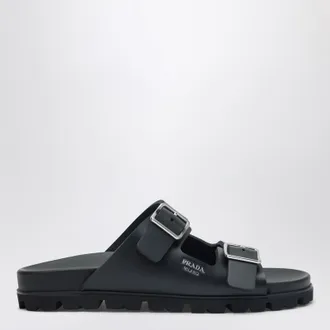 Prada Black leather slider sandals