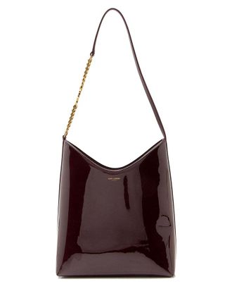 Saint Laurent Patent Leather Rendez-Vouz Medium Hobo (Authentic Pre-Loved)