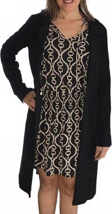 Ariella Long Collared Jacket In Black