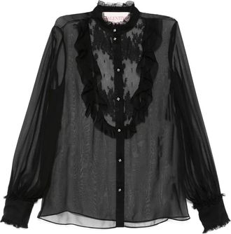 Valentino Garavani Camicia con ruches - Nero