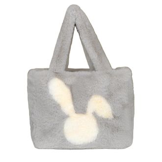 Generic Wool bag large capacity autumn and winter cute cartoon handbag crossbody bag(light grey,43 * 30 * 12cm)