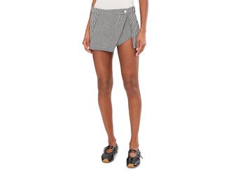 Free People Georgie Gingham Micro Skort Womens Skirt Black Combo : 10, Cotton