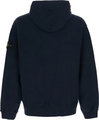 Stone Island Mens Hooded Sweatshirt Blue Cotton Sweatshirts Sweater