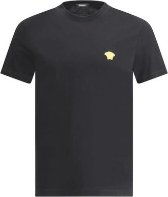 Versace Tops, Heren, Zwart, L, Katoen, Medusa Logo Katoenen T-shirt