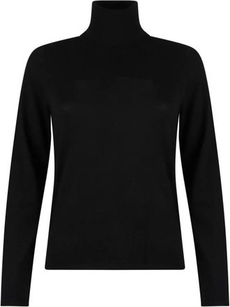 Max Mara Cashmere coltrui met ritssluiting - Dames - Cashmere truien - Zwart - L - Leer - Truien & Vesten