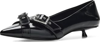 Free People So 90s Kitten Heels Womens Boots Black Vegan Leather : EU 38.5 (US Womens 8.5) M, Faux Leather