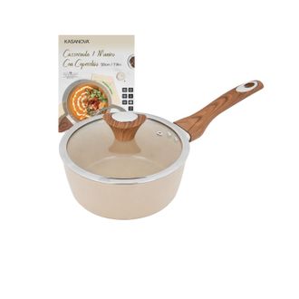 KASANOVA Casseruola un manico 20 cm coperchio taupe New Ceramic