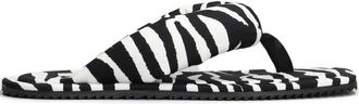 The Attico Zwarte Zebraprint Teenslippers - Dames - Slippers - Zwart - 37 EU - Schoenen