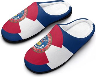 Generic Colorado Flag Funny Mens Cotton Slippers Soft Non-Slip Rubber Sole House Slipper Indoor Outdoor