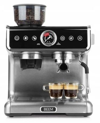 Beem Cafetera De Presi&oacute;n Profesional Beem Grind Con Molinillo Y Espumador