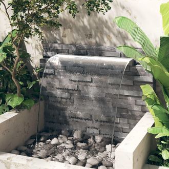 vidaXL Furniture Limited - Fuente Cascada De Piscina Con Led Acero