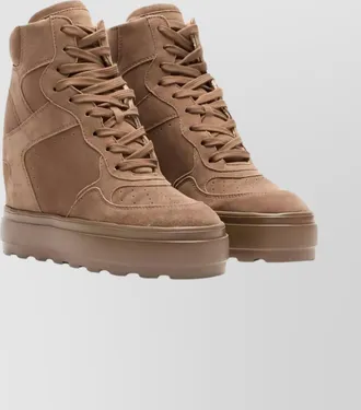 Casadei high top suede lace up sneakers