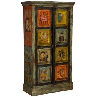 Biscottini International Biscottini - Stipo in legno massiccio dipinto a mano L83xPR38xH150 cm