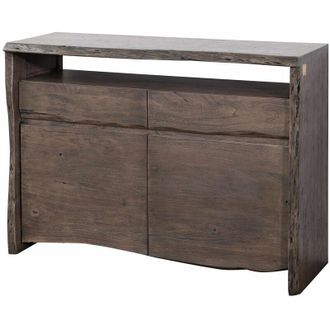 Massivmoebel24 Credenza in legno di Acacia 131x45x96 grigio scuro laccato pure acacia 401