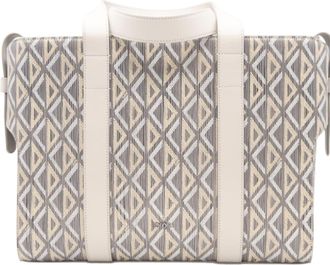 Dior Gray White Leather Tote Bag (Pre-Owned)