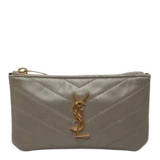 Saint Laurent Pre-owned Clutches, female, Gray, Size: ONE SIZE Pre-owned Long wallet (bi-fold)