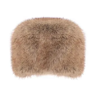 Cesare Gaspari Accessoires, Dames, Beige, ONE Size, Leer, Faux Fur Winter Hat