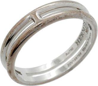 Herm&egrave;s White Gold (18K) Band Ring (Pre-Owned)