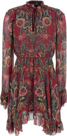 Etro Red Floral Print Mini Dress