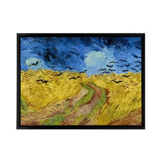 Artery8 Van Gogh Wheatfield With Crows Framed Canvas Wall Art Print | Size: W24 x H32