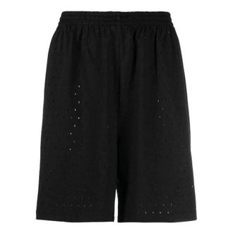 Balenciaga Perforated Elastic Waistband Shorts Black 674591TMVD41000