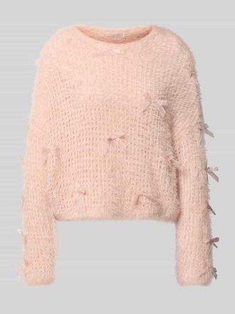 Guess Strickpullover mit Schleifen-Details in Rosa, Gr&ouml;&szlig;e XL