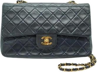 Chanel Borsa a spalla Pre-owned Double Flap Matelasse 25 in pelle di agnello con catena - - Pre-owned - Donna - Blu - ONE SIZE