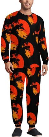 Generic Funny Hunting Deer Hunter Mens Pajamas Set 2 Piece Lounge Set Long Sleeve Pullover And Pants Comfy Sleepwear XL