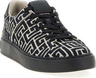 Balmain Mens Black Cotton Sneakers