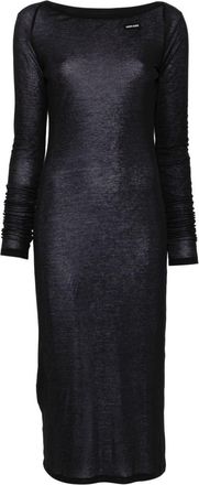 Miu Miu Logo-Patch Midi Dress - Womens - Cotton