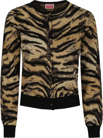 Kenzo Tiger Cardigan - Dames - Vesten - Veelkleurig - S - Katoen - Truien & Vesten